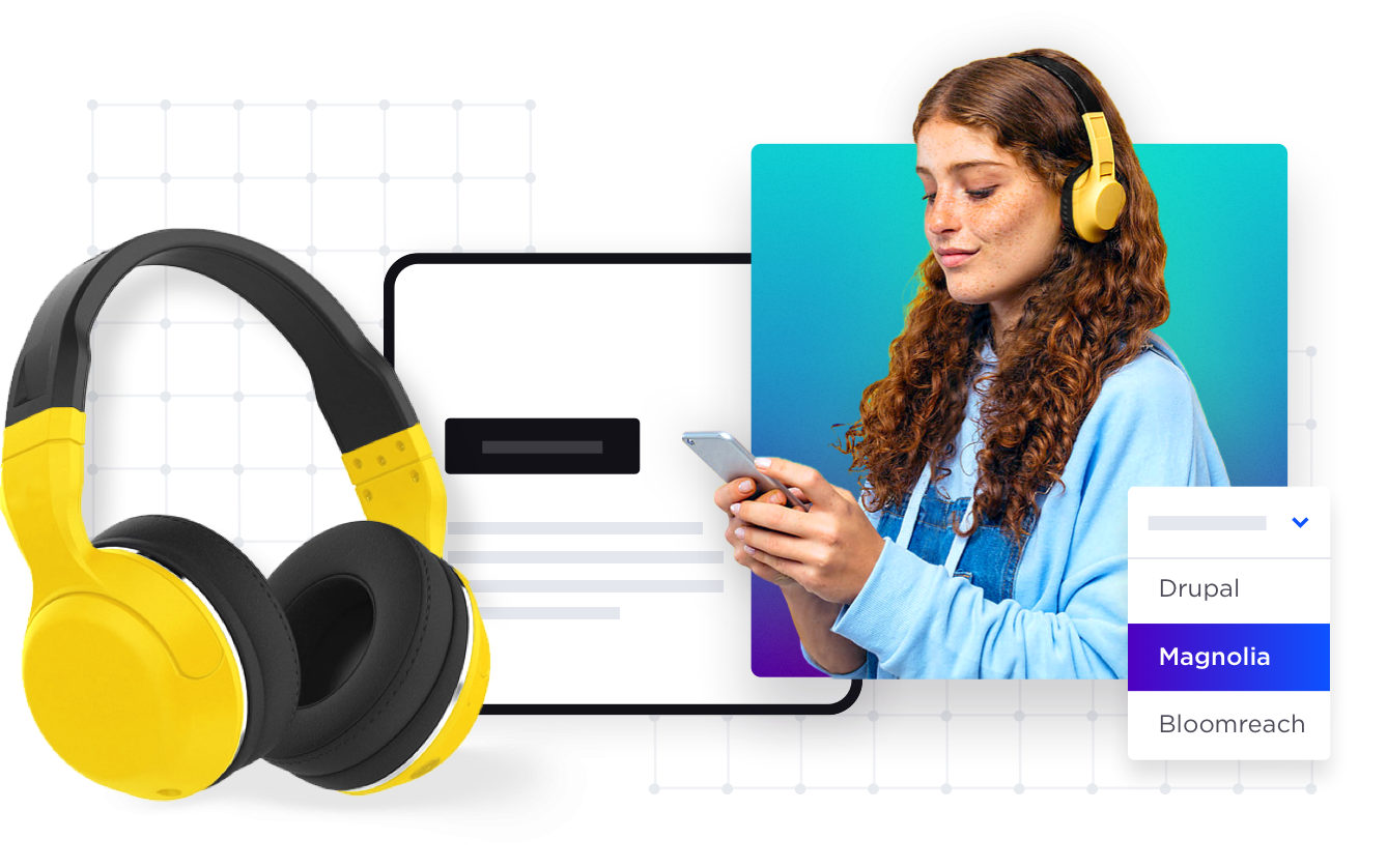 Collage Product Headphones Cms Drupal Magnolia Bloomreach