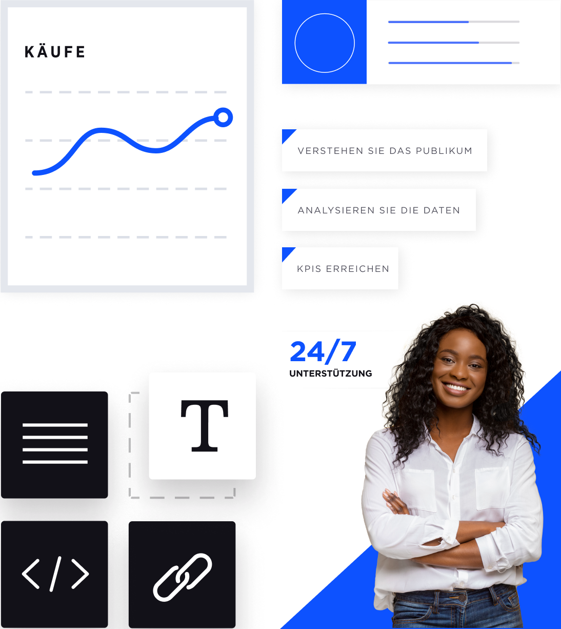 International German Collage Person Analytics Page Builder Support